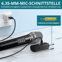 YGiTK UHF Professzionális Vezeték Nélküli Mikrofonszett - 2x30 Csatornás Kézi Mikrofon, 6-10 Órás Üzemidő, Karaoke, Buli, Esküvő, DJ 7