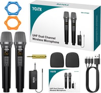 YGiTK UHF Professzionális Vezeték Nélküli Mikrofonszett - 2x30 Csatornás Kézi Mikrofon, 6-10 Órás Üzemidő, Karaoke, Buli, Esküvő, DJ 8