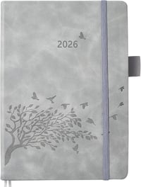 YHH 2026 A5 napi tervező bőrkötésű kemény fedeles, 1 nap/1 oldal 1
