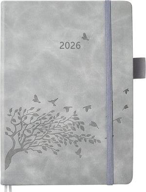 YHH 2026 A5 dnevni planer s tvrdim kožnim uvezom, 1 dan/1 stranica