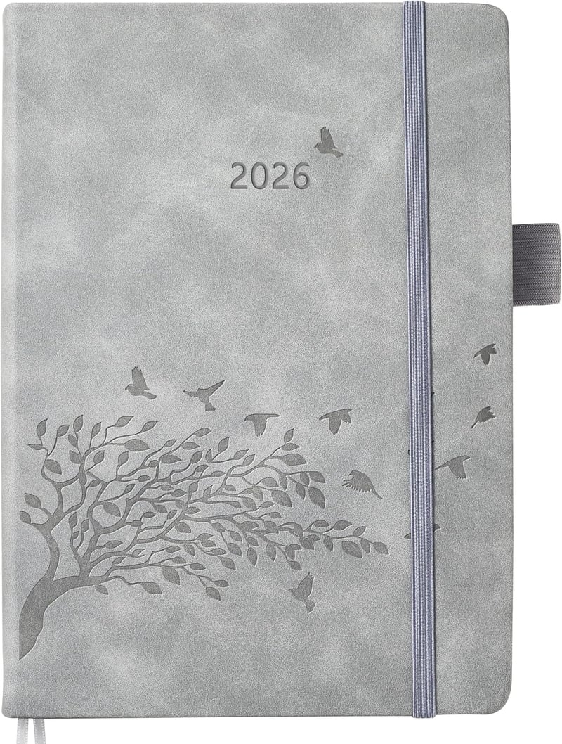 YHH 2026 A5 napi tervező bőrkötésű kemény fedeles, 1 nap/1 oldal