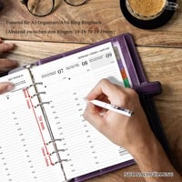 Rezerve Planner Săptămânal YHH 2027 A5, pentru Agendă cu Inele, cu Separatoare cu Index, Vizualizare Săptămânală și Lunară, Multilingv, Contacte și Note, Ian-Dec 2027, 100GSM 2