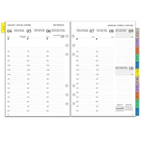 Rezerve Planner Săptămânal YHH 2027 A5, pentru Agendă cu Inele, cu Separatoare cu Index, Vizualizare Săptămânală și Lunară, Multilingv, Contacte și Note, Ian-Dec 2027, 100GSM 1
