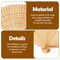 YHNDECO Bambusový vejár v tvare srdca, skladací ručný vejár so vzorom vážky do sauny, na svadbu, tanečný večierok alebo párty 2