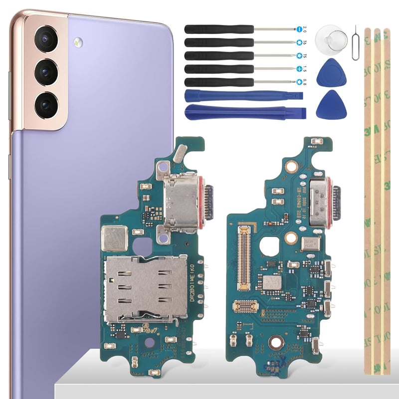 YHX-OU Samsung Galaxy S21+ 5G töltőport csatlakozó mikrofon flex kábel szerszámokkal