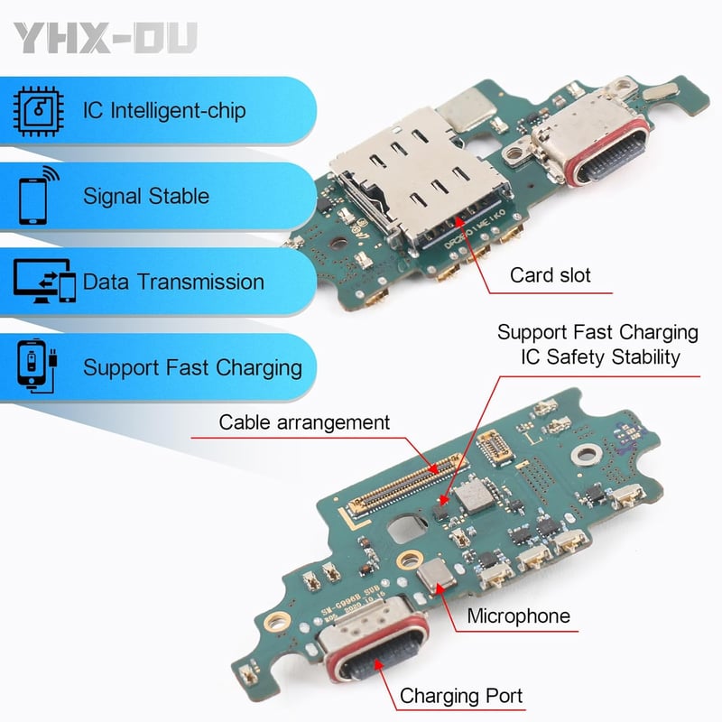 YHX-OU Samsung Galaxy S21+ 5G töltőport csatlakozó mikrofon flex kábel szerszámokkal