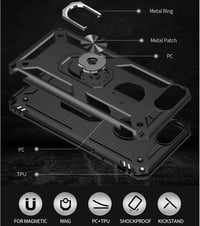 Yiakeng iPhone 8 Plus/7 Plus Ütésálló Tok Képernyővédővel és Gyűrűs Tartóval Fekete 5