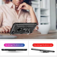 Yiakeng iPhone 8 Plus/7 Plus Ütésálló Tok Képernyővédővel és Gyűrűs Tartóval Fekete 6