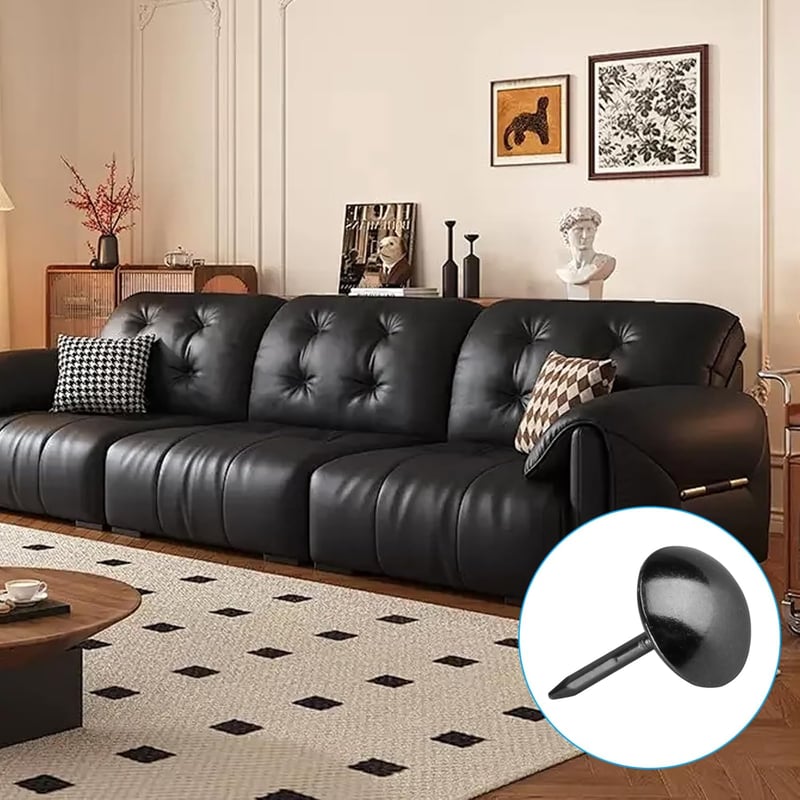 Yibaijia 320 db kárpitozási szegek és dekoratív kárpit tűzőszeg 11 x 17 mm fekete kárpit rögzítő szegek fotel bútor ágy