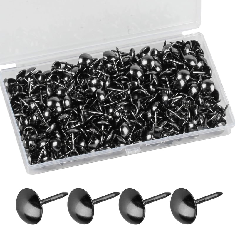Yibaijia 320 db kárpitozási szegek és dekoratív kárpit tűzőszeg 11 x 17 mm fekete kárpit rögzítő szegek fotel bútor ágy
