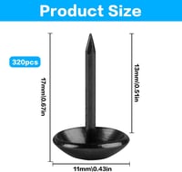 Yibaijia 320 db kárpitozási szegek és dekoratív kárpit tűzőszeg 11 x 17 mm fekete kárpit rögzítő szegek fotel bútor ágy 2