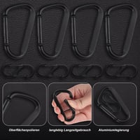 Set 8 carabine duble din aluminiu Yibaijia, 4 în formă de D și 4 în formă de S, negre, pentru camping, drumeții și rucsac 5