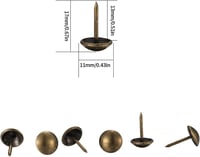 Yibaijia kárpit szegek 320 db díszítő bútor szegek kárpitozáshoz 11 x 17 mm bronz színben fotel ágy bútorszereléshez 2