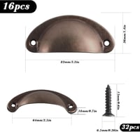 Yibaijia Vintage Bronz Szekrénygomb - Fiók Fogantyú Retro Piros 16db 2