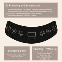 YIBAKE 5L Automata Dagasztógép Kelesztő Funkcióval - Digitális Kijelző, 25-38°C Hőmérséklet, Időzítő, Fehér Kenyérsütő Segéd Pizza Tészta Ké 5