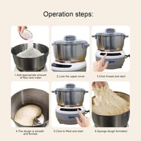 YIBAKE 5L Automata Dagasztógép Kelesztő Funkcióval - Digitális Kijelző, 25-38°C Hőmérséklet, Időzítő, Fehér Kenyérsütő Segéd Pizza Tészta Ké 2