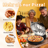 YIBAKE Elektromos Pizzasütő 1200W, 4 Perces Pizzakészítés, 31cm Tűzálló Kő, 420°C, 5 Fokozat 3