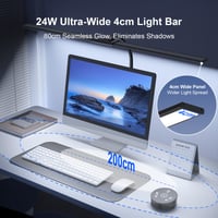YICAIZI LED Stolna svjetiljka s prigušivanjem, 24W 1500LM - 80 cm, uredska svjetiljka s fleksibilnim vratom i stezaljkom, daljinskim upravljačem, funkcijom punjenja, dnevno svjetlo, crna 3