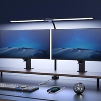 YICAIZI LED Stolna svjetiljka s prigušivanjem, 24W 1500LM - 80 cm, uredska svjetiljka s fleksibilnim vratom i stezaljkom, daljinskim upravljačem, funkcijom punjenja, dnevno svjetlo, crna 1