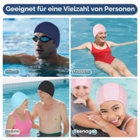 Yicenmy unisex plavecká čiapka 3 ks, čierna, tyrkysová, ružová, elastická kúpacia čiapka na dlhé aj krátke vlasy pre mužov a ženy 11