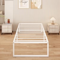 Yicensen Fém Egyszemélyes Ágy 80x190 cm Acél Ágyrács Tartóval, 46 cm Magasság, Fehér 9