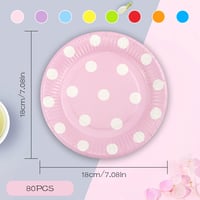 YICH Papírtányér 80 db Színes Eldobható Tányér 18 cm Parti Céljára 2