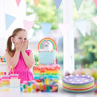 YICH Papírtányér 80 db Színes Eldobható Tányér 18 cm Parti Céljára 5
