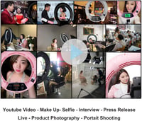 YIDOBLO 18 hüvelykes 96 W dimmelhető LED gyűrűfény állvánnyal, digitális képernyős ring light készlet YouTube és önarcképhez, fehér 8