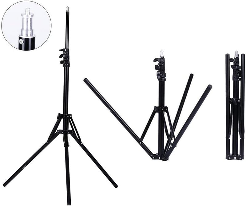 YIDOBLO 18 hüvelykes 96 W dimmelhető LED gyűrűfény állvánnyal, digitális képernyős ring light készlet YouTube és önarcképhez, fehér