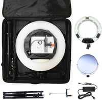 YIDOBLO 18 hüvelykes 96 W dimmelhető LED gyűrűfény állvánnyal, digitális képernyős ring light készlet YouTube és önarcképhez, fehér 10
