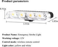 yifengshun 4in1 LED Jelzőlámpa DC12V Vezeték Nélküli Távirányító Sárga Fehér 2