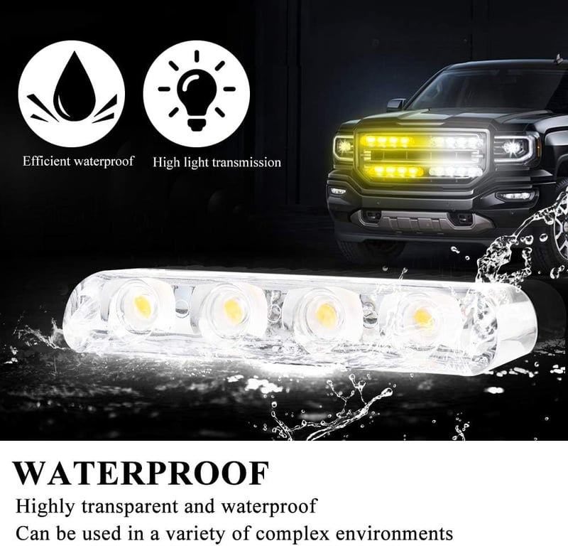 yifengshun 4in1 LED Jelzőlámpa DC12V Vezeték Nélküli Távirányító Sárga Fehér