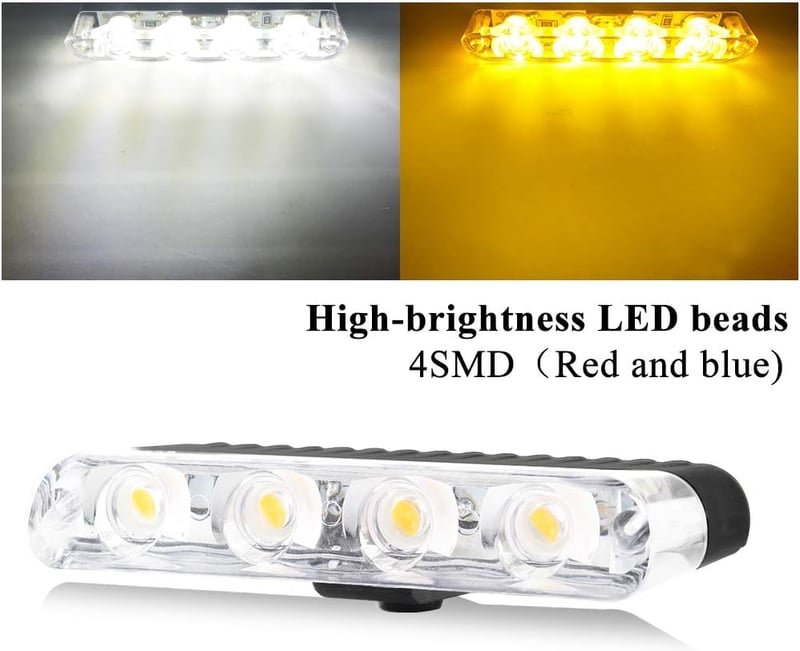 yifengshun 4in1 LED Jelzőlámpa DC12V Vezeték Nélküli Távirányító Sárga Fehér