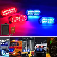 yifengshun 4x20 LED vörös-kék vészvilágítás 18 módú stroboszkóp távirányítóval autóhoz 1