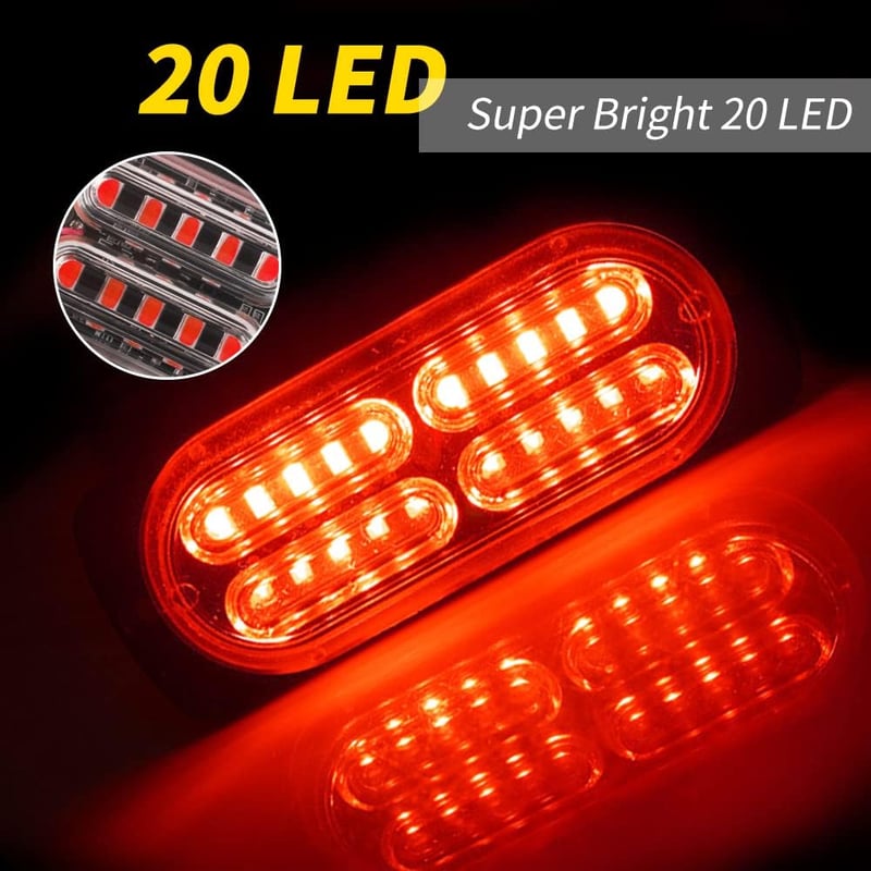 yifengshun 4x20 LED vörös-kék vészvilágítás 18 módú stroboszkóp távirányítóval autóhoz