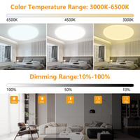 YIFMOO 40W LED stropné svietidlo ploché ultratenké okrúhle biele s diaľkovým ovládaním stmievateľné 50 cm 3000-6500K obývačka spálňa 3