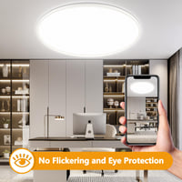 YIFMOO 40W LED stropné svietidlo ploché ultratenké okrúhle biele s diaľkovým ovládaním stmievateľné 50 cm 3000-6500K obývačka spálňa 5