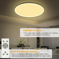 YIFMOO 40W LED stropné svietidlo ploché ultratenké okrúhle biele s diaľkovým ovládaním stmievateľné 50 cm 3000-6500K obývačka spálňa 4