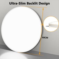 YIFMOO 50W LED stropné svietidlo, stmievateľné, Ø60 cm, s diaľkovým ovládaním, 3000-6500K, ultratenké, okrúhle, biele, do obývačky, spálne, kancelárie 2