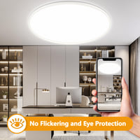 YIFMOO 50W LED stropné svietidlo, stmievateľné, Ø60 cm, s diaľkovým ovládaním, 3000-6500K, ultratenké, okrúhle, biele, do obývačky, spálne, kancelárie 5