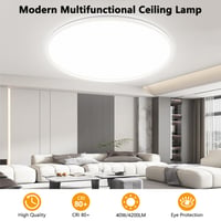 YIFMOO 50W LED stropné svietidlo, stmievateľné, Ø60 cm, s diaľkovým ovládaním, 3000-6500K, ultratenké, okrúhle, biele, do obývačky, spálne, kancelárie 8