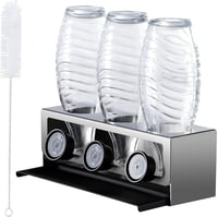Suport Sticle SodaStream YIGII - Oțel Inoxidabil Negru Mat, Stativ pentru Blatul de Bucătărie, Structură Ușoară, 30 cm Înălțime 1
