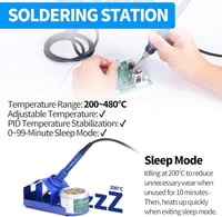 YIHUA 862BD+ 2-in-1 Forrasztóállomás és Hőlégfúvó, LCD Kijelzővel, Hőmérséklet Stabilizálással, Elektronikai Javításokhoz, Barkácsoláshoz (E 5