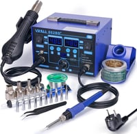YIHUA 862BD+ 2-in-1 Forrasztóállomás és Hőlégfúvó, LCD Kijelzővel, Hőmérséklet Stabilizálással, Elektronikai Javításokhoz, Barkácsoláshoz (E 1
