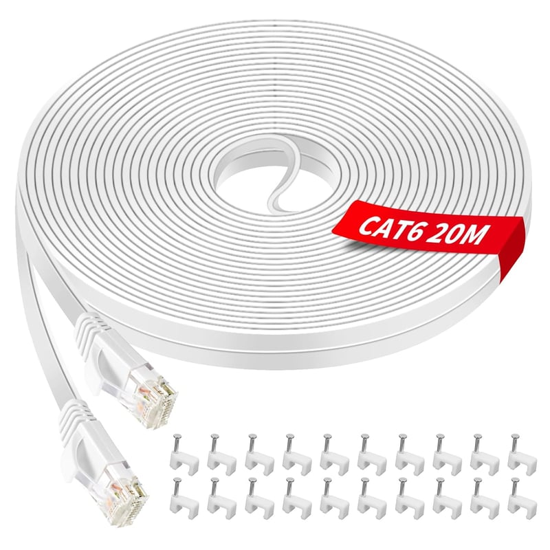 YIIFELL Ethernet kábel 20m Cat6 1000Mbps RJ45 hálózati LAN kábel routerhez