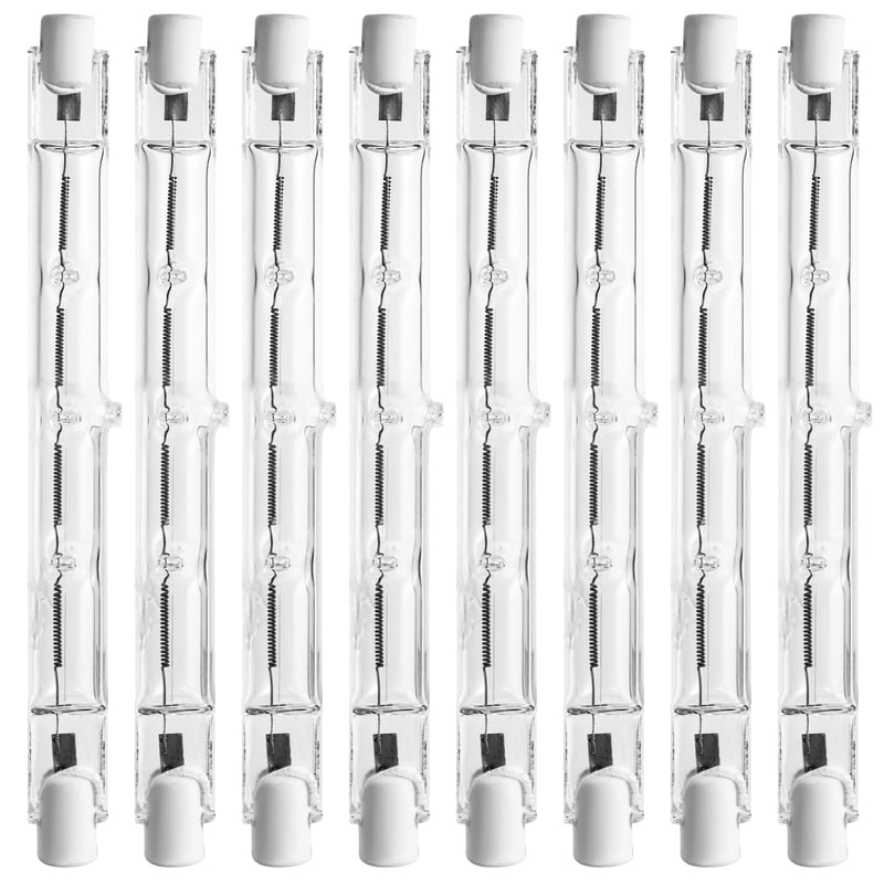 Bec halogen liniar YIIFELL R7S 118 mm 500W J118, 7000LM, 2800K, AC 220-240V, reglabil, pentru lămpi de lucru, proiectoare de șantier, set 8 bucăți