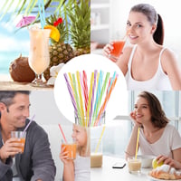 YiJiuBa višekratne plastične slamke, 50 komada - perive u perilici posuđa, čvrste slamke za smoothie, sokove, koktele i tople napitke 7