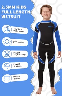 Yikayin 2,5 mm neoprén gyerek wetsuit hátzipper búvárkodáshoz úszáshoz 3