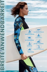 Costum de neopren pentru femei Yikayin 3/2 mm, mărimea XS, verde, cu mânecă lungă, fermoar la spate, pentru snorkeling, caiac, surfing, SUP 5
