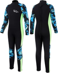 Costum de neopren pentru copii Yikayin de 2,5 mm, lungime întreagă, pentru băieți și fete, ideal pentru înot, snorkeling, surfing și SUP 1